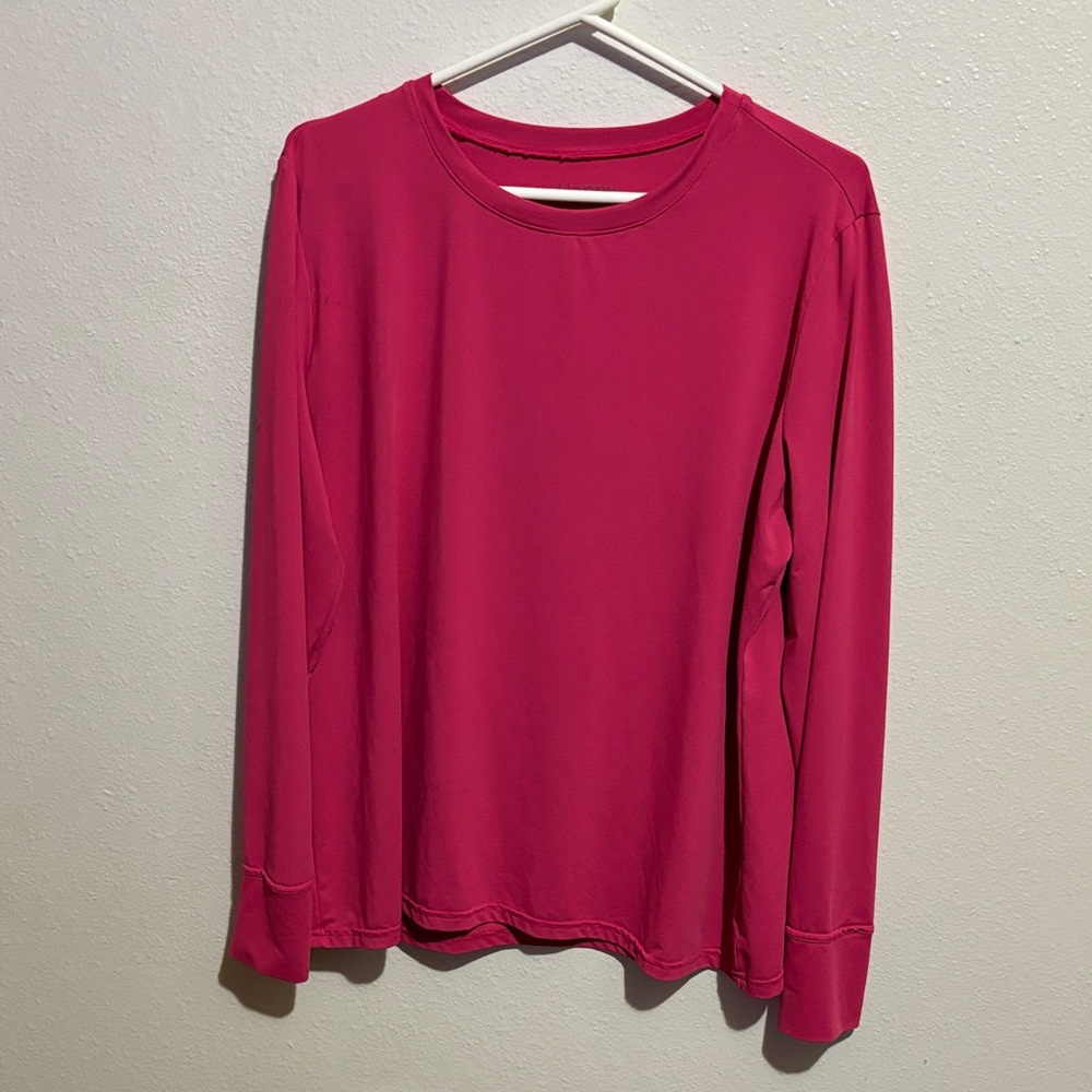 Chic Fuchsia Long Sleeve Women's Scrub Top